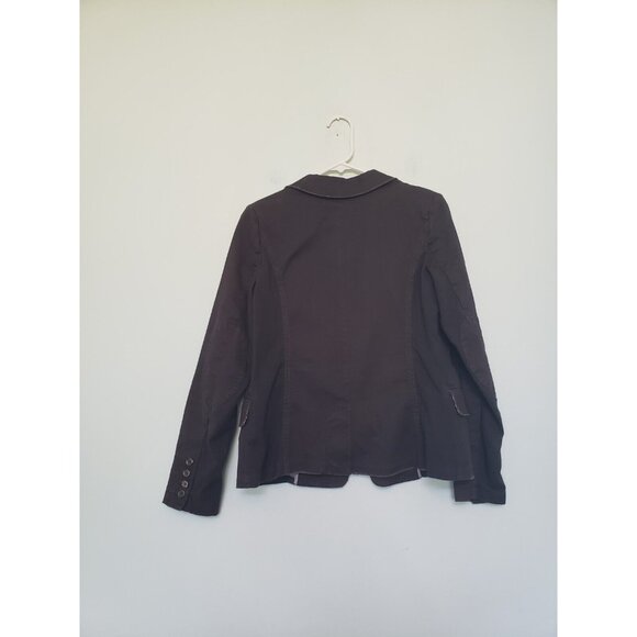 Peyton Jensen Women S Blazer Single Closure Dark Gray Distressed Career Office - Picture 2 of 6